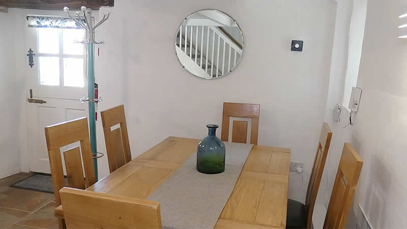 Table in dining area