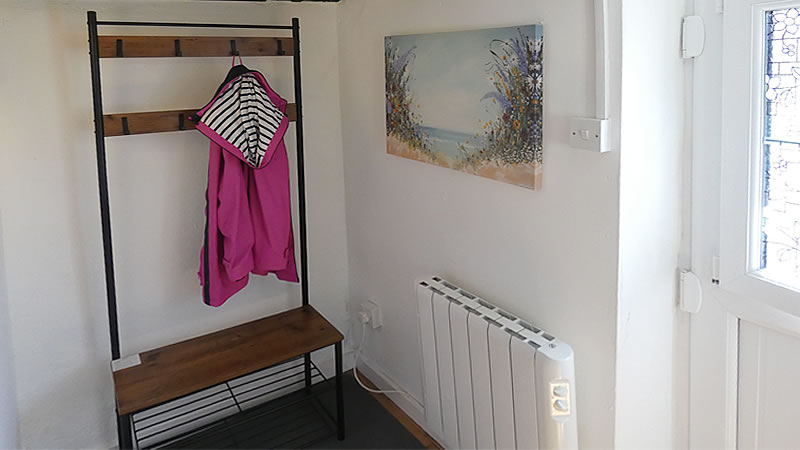 Coat rack and rear door