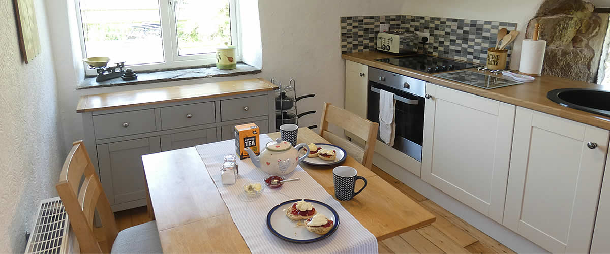 Kitchen in Field View Cottage